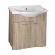 Aqualine Keramia Fresh fali mosdószekrény 60,6x74x34 platina tölgy 50065