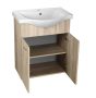 Aqualine Keramia Fresh fali mosdószekrény 60,6x74x34 platina tölgy 50065