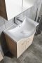 Aqualine Keramia Fresh fali mosdószekrény 60,6x74x34 platina tölgy 50066