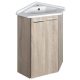 Aqualine Zoja 2 ajtós sarok mosdószekrény 41,4x74x41,4 cm platina tölgy 50344