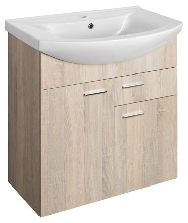 Aqualine Zoja 2 ajtós mosdószekrény fiókkal 71,5x74x34 cm platina tölgy 51175