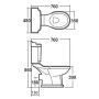 Aqualine ANTIK monoblokkos WC csésze hátsó kifolyással, öblítőmechanikával és kerámia fogantyúval AK107-01