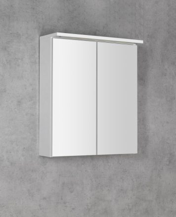 Aqualine Kawa Strip LED világítású tükrösszekrény 60x70 cm polcokkal, fehér WGL60S