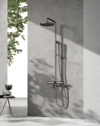 Arezzo design Elegant 3 funkciós termosztatikus zuhanyrendszer, gun metál AR-3095GM