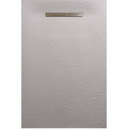 Arezzo design SOLIDSoft zuhanytálca 206x90 cm, egyenes lefolyóval, beton AR-90206LINC