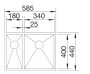 Blanco Zerox 340/180-U balos két medencés rozsdamentes acél mosogató 58,5x44 cm, selyemfényű 521613