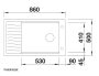 Blanco Elon XL 8 S gránit mosogató csepegtető felülettel 86x50 cm lefolyógarnitúrával, alumetál 524872