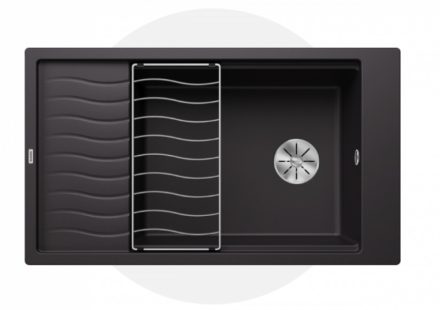 Blanco Elon XL 8 S gránit mosogató csepegtető felülettel 86x50 cm lefolyógarnitúrával, fekete 525886