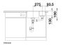 Blanco Subline 340/160-U két medencés gránit mosogató 55,5x46 cm, balos / fekete 525985