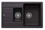 Blanco Legra 6 S Compact kétmedencés gránit mosogató csepegtető felülettel 78x50 cm, fekete 526085