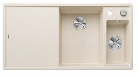 Blanco Axia III 6 S két medencés gránit mosogató 100x51 cm üveg vágódeszával, jobbos / törtfehér 527045