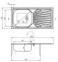 Deante Techno 1 medencés rozsdamentes acél mosogató 86x43,5 cm, szatén ZMU 011B