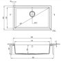 Deante Corda 1 medencés gránit mosogató 80x50 cm csepegtető nélkül, grafit metál ZQA G10D