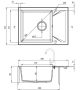 Deante Evora 1 medencés szögletes gránit mosogató csepegtetővel 59x44 cm, matt fekete ZQJ N11A