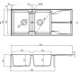 Deante Andante 2 medencés szögletes gránit mosogató csepegtetővel 116x50 cm, matt homok ZQN 7213