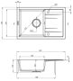 Deante Corio 1 tálcás gránit mosogató csapteleppel, rugalmas kifolyóval, grafit ZRCP2113