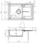 Deante Leda 1 medencés szögletes gránit mosogató csepegtetővel 67x44 cm, homok ZRD 7113