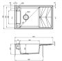 Deante Magnetic gránit mosogatótálca 82x50 cm, automatikus leeresztővel és szifonnal, alabástrom ZRM A113