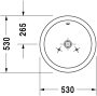 Duravit Starck 1 pultra ültethető kerámia mosdótál 530x530 mm 0447530000