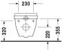 Duravit Starck 3 Fali kerámia WC csésze, rögzítési távolsággal 230 mm, magasfényű fehér 2206090000