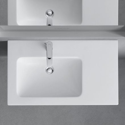 Duravit ME by Starck aszimmetrikus mosdó 83x39 cm csaplyukkal és túlfolyóval, fehér alpin 2345830000