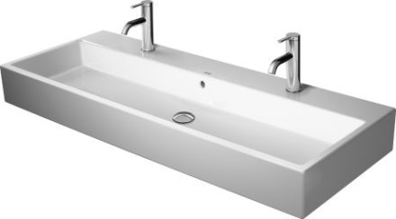 Duravit Vero Air Kerámia mosdó 120x47 cm WonderGliss bevonattal, 2 csapfurattal, alpin fehér 23501200241