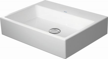 Duravit Vero Air csiszolt kerámia mosdó 60x47 cm, WonderGliss bevonattal, csaplyuk és túlfolyó nélkül, alpin fehér 23526000701