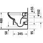 Duravit No.1 Rimless fali compact WC-szett 365x480 mm, magasfényű fehér 45750900A1 