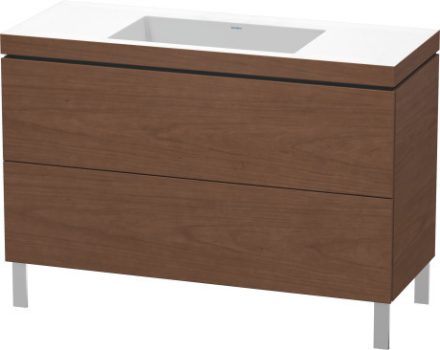 Duravit L-Cube c-bonded alsószekrény Vero Air kerámia mosdóval 120x48 cm, amerikai dió LC6939N1313