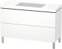 Duravit L-Cube c-bonded alsószekrény Vero Air kerámia mosdóval 120x48 cm, matt fehér LC6939N1818