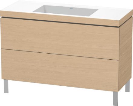 Duravit L-Cube c-bonded alsószekrény Vero Air kerámia mosdóval 120x48 cm, természetes tölgy LC6939N3030