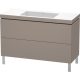 Duravit L-Cube c-bonded alsószekrény Vero Air kerámia mosdóval 120x48 cm, matt bazalt LC6939N4343