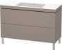 Duravit L-Cube c-bonded alsószekrény Vero Air kerámia mosdóval 120x48 cm, matt bazalt LC6939N4343