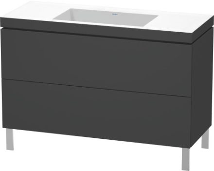 Duravit L-Cube c-bonded alsószekrény Vero Air kerámia mosdóval 120x48 cm, matt grafit LC6939N4949