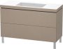 Duravit L-Cube c-bonded alsószekrény Vero Air kerámia mosdóval 120x48 cm, vászon LC6939N7575