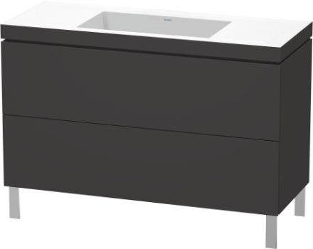 Duravit L-Cube c-bonded alsószekrény Vero Air kerámia mosdóval 120x48 cm, szuper matt grafit LC6939N8080