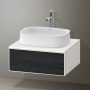 Duravit Zencha alsószekrény 65x55 cm 1 fiókkal, dió fiókrendezővel, fekete tölgy/matt fehér ZE4810016840E00