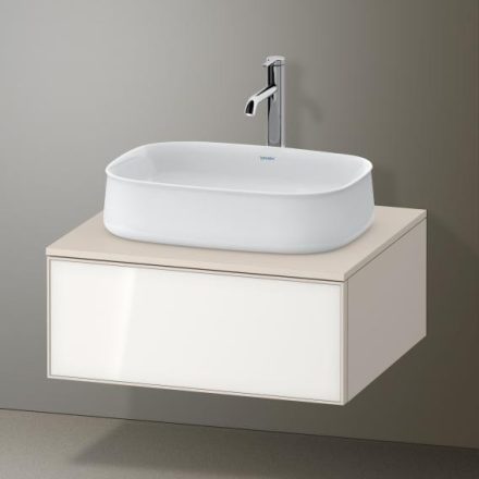 Duravit Zencha alsószekrény 65x55, dió fiókrendezővel, fehér üveg/matt taupe ZE4810064830E00