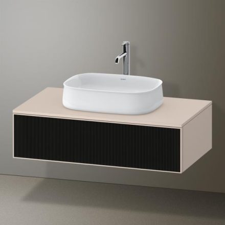  Duravit Zencha fiókos alsószekrény 100, dió fiókrendezővel, textúrált fekete/matt taupe ZE4811063830E00