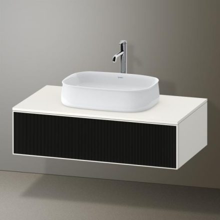  Duravit Zencha fiókos alsószekrény 100, tölgy fiókrendezővel, textúrált fekete/matt fehér ZE4811063840I00