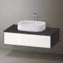 Duravit Zencha fiókos alsószekrény 100, tölgy fiókrendezővel, fehér üveg/matt grafit ZE4811064800I00