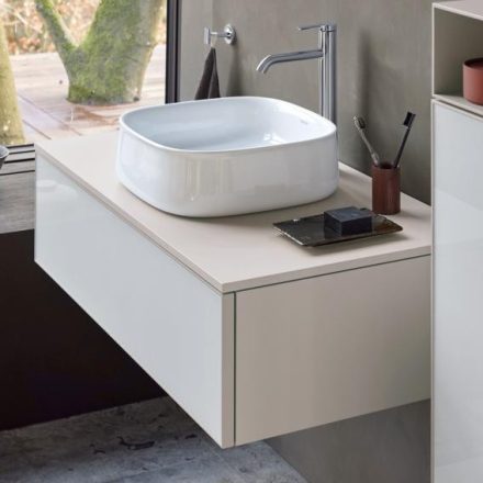 Duravit Zencha fiókos alsószekrény 100, fiókrendező nélkül, fehér üveg/matt taupe ZE4811064830000