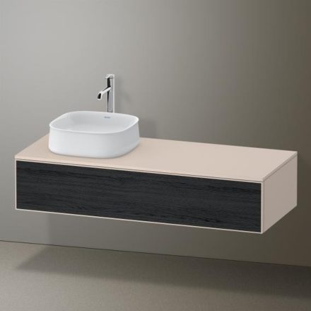 Duravit Zencha balos alsószekrény 130, fiókrendező nélkül, fekete tölgy/matt taupe ZE4812L16830000