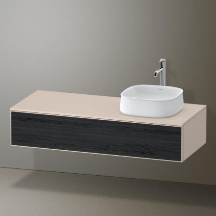 Duravit Zencha jobbos alsószekrény 130, tölgy fiókrendezővel, fekete tölgy/matt taupe ZE4812R16830I00