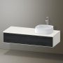 Duravit Zencha jobbos alsószekrény 130, fiókrendező nélkül, fekete tölgy/matt fehér ZE4812R16840000