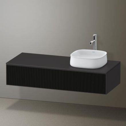 Duravit Zencha jobbos alsószekrény 130, fiókrendező nélkül, strukturált fekete/matt grafit ZE4812R63800000