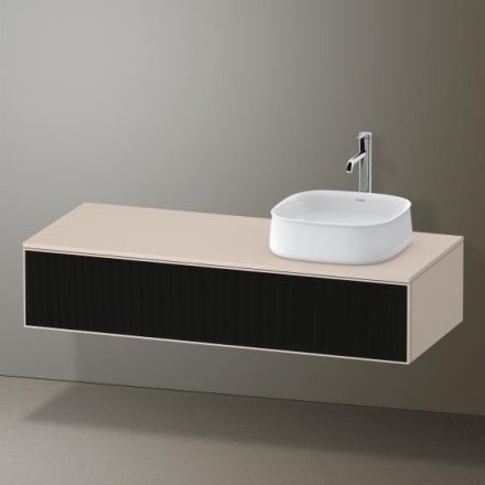 Duravit Zencha jobbos alsószekrény 130, tölgy fiókrendezővel, strukturált fekete/matt taupe ZE4812R63830I00