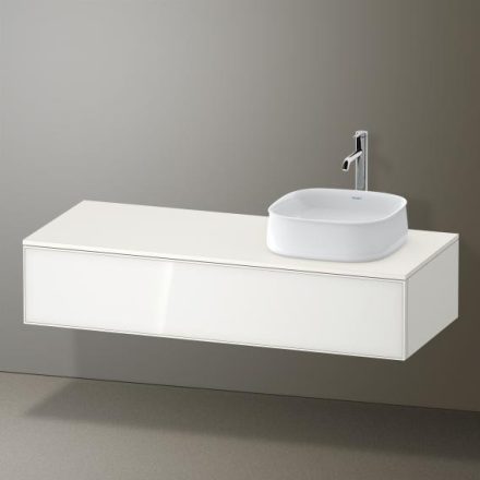 Duravit Zencha jobbos alsószekrény 130, tölgy fiókrendezővel, fehér üveg/matt fehér ZE4812R64840I00