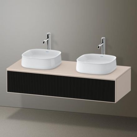 Duravit Zencha fiókos alsószekrény 130, fiókrendező nélkül, strukturált fekete/matt taupe ZE4813B63830000