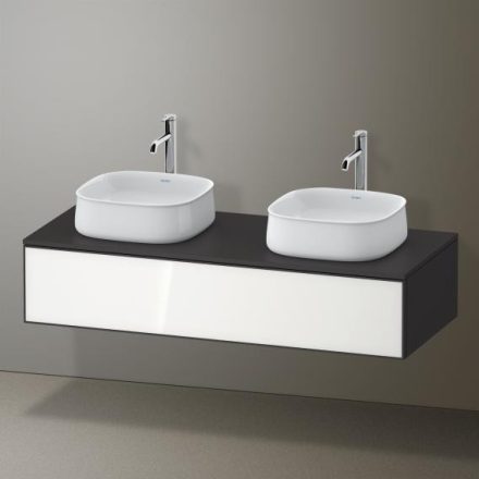 Duravit Zencha fiókos alsószekrény 130, fiókrendező nélkül, fehér üveg/matt grafit ZE4813B64800000